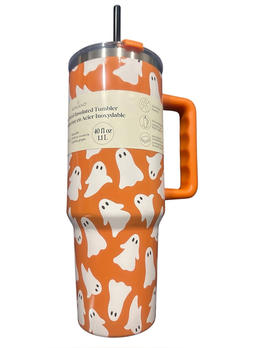 Ashland Orange Ghost Print Insulated Tumbler with Handle